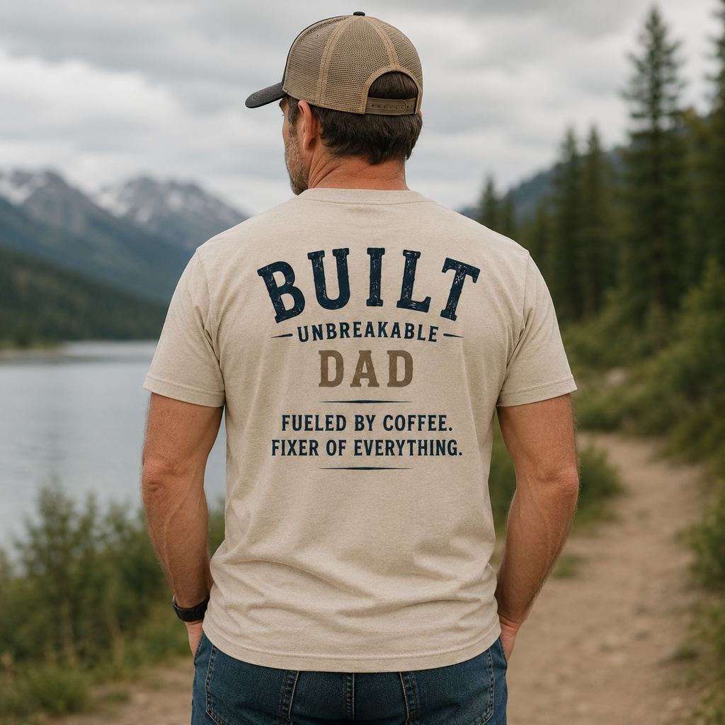 Fueled by Coffee. Fixer of Everything. Dad Tee.