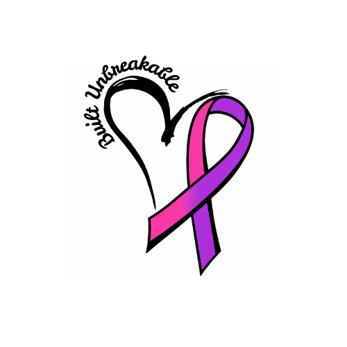 Built Unbreakable Cancer Heart Crewneck - Personalized Cancer Awareness Ribbon