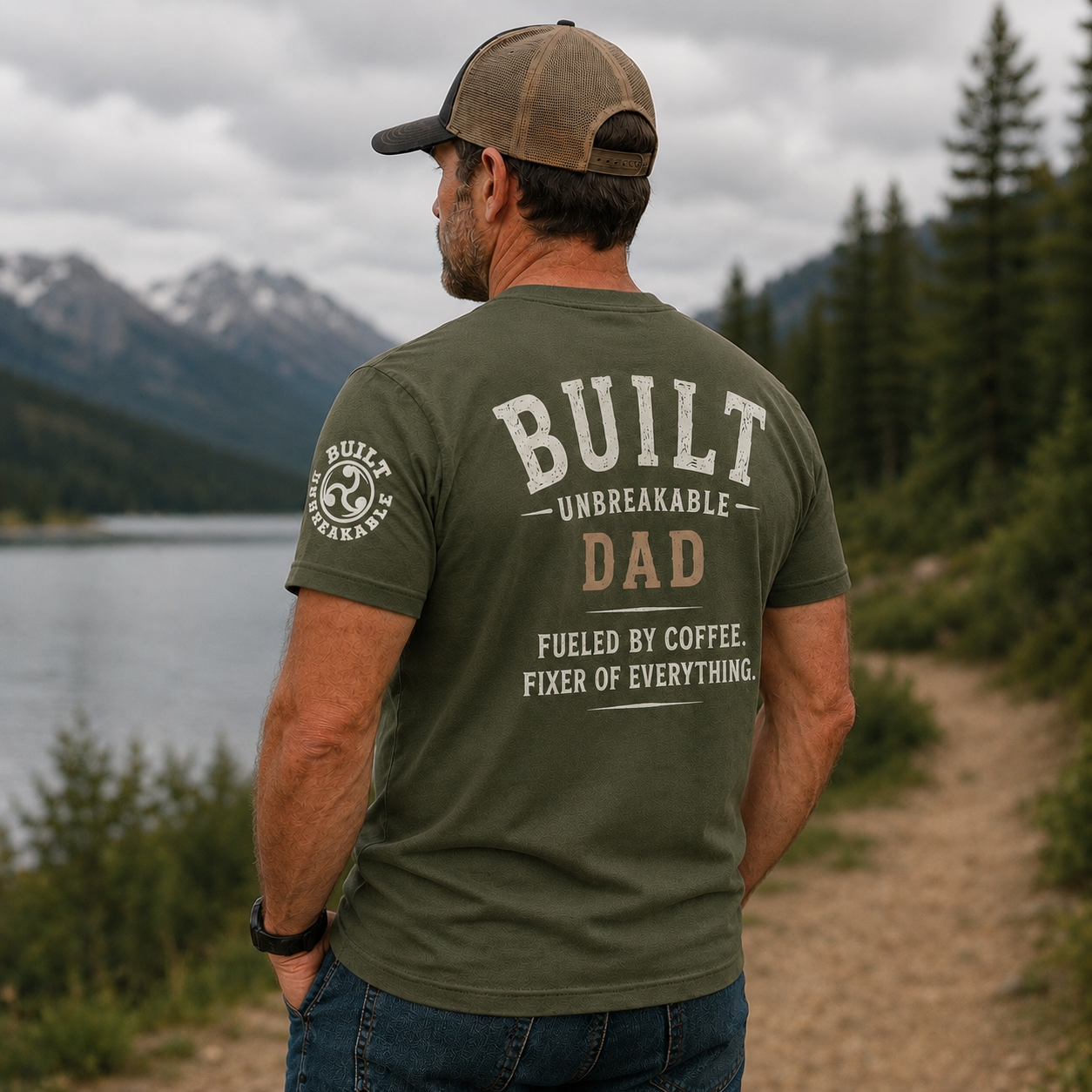 Fueled by Coffee. Fixer of Everything. Dad Tee.
