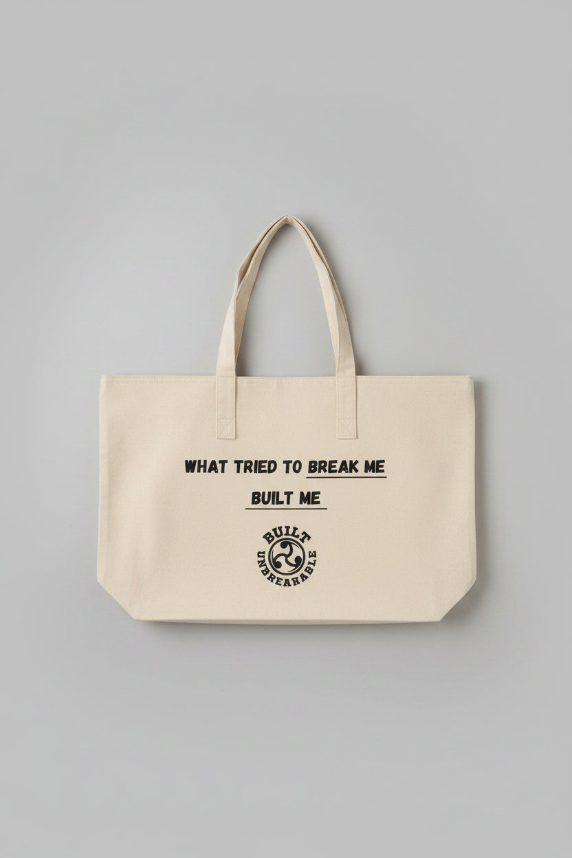 What Didn't Break Me, Built Me - Large Canvas Tote (Zipper)
