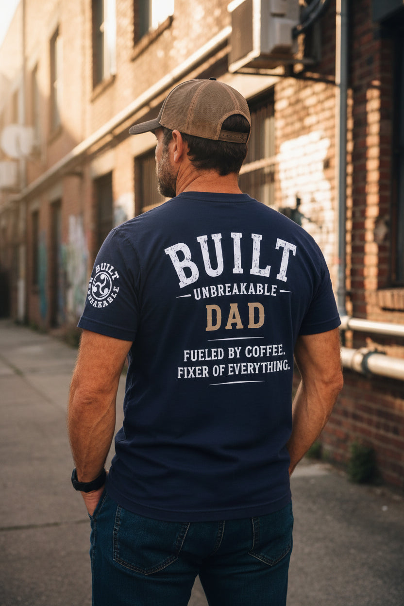 Fueled by Coffee. Fixer of Everything. Dad Tee.